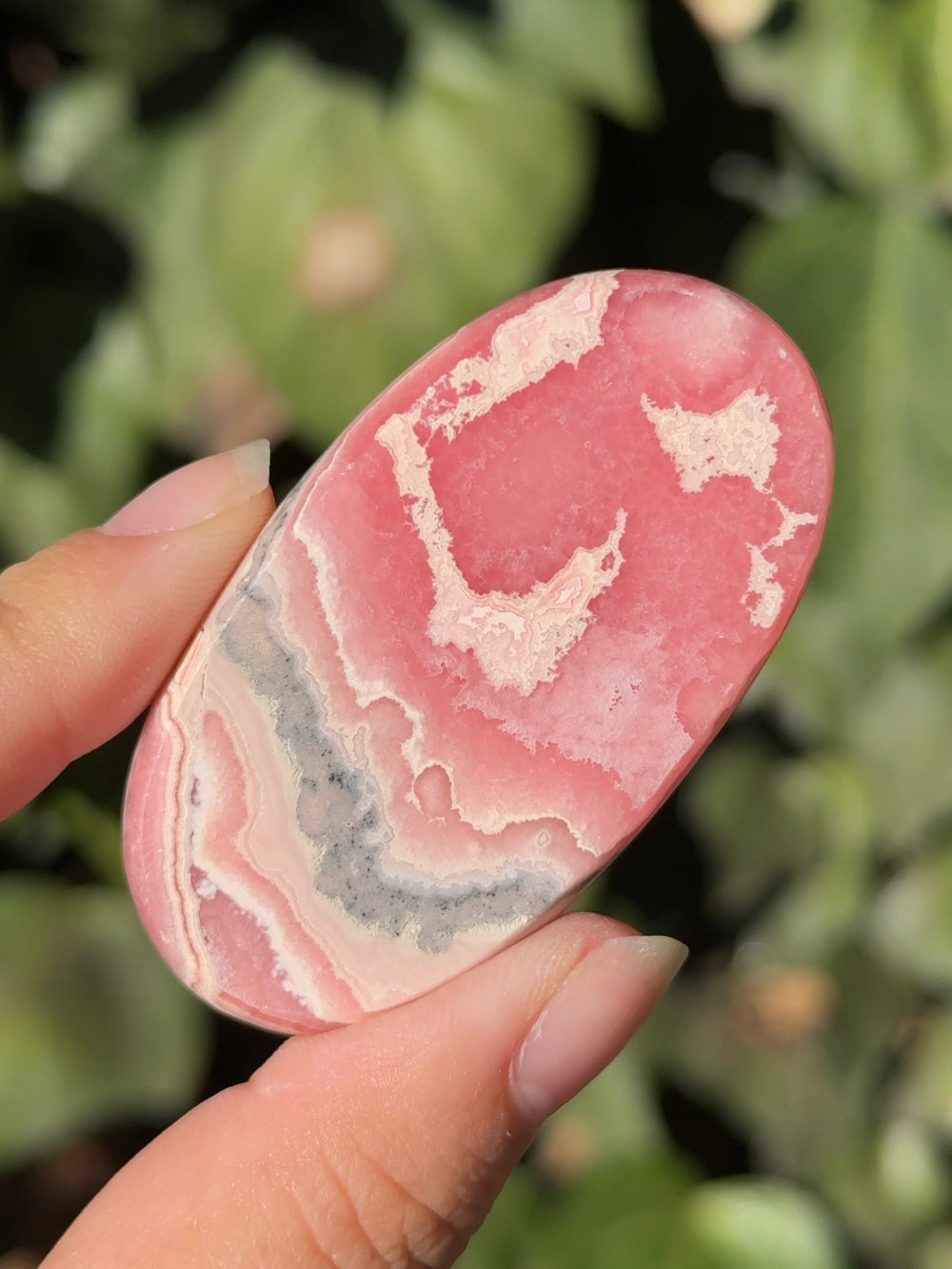 Rhodochrosite Palm Stone