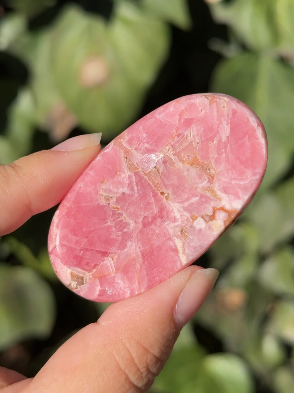 Rhodochrosite Palm Stone