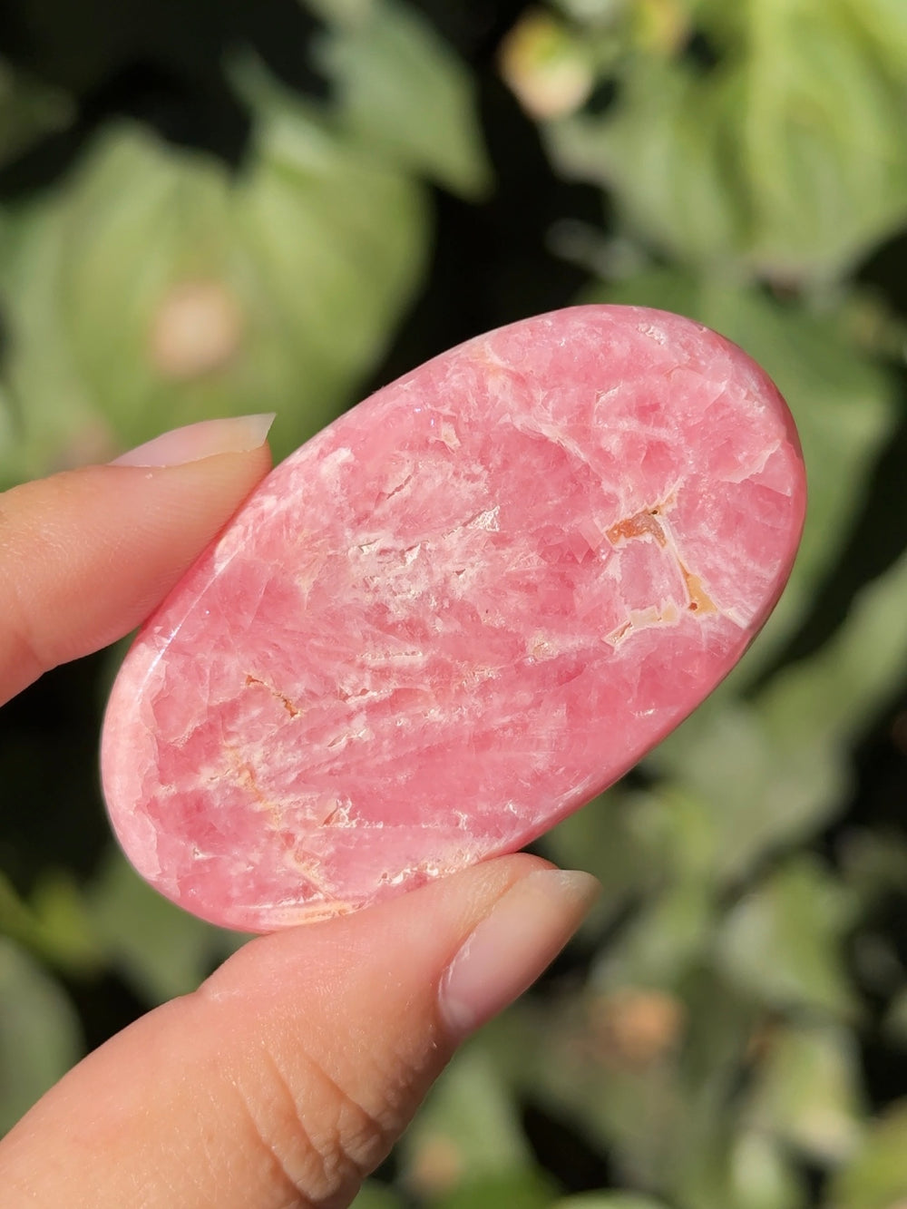 Rhodochrosite Palm Stone
