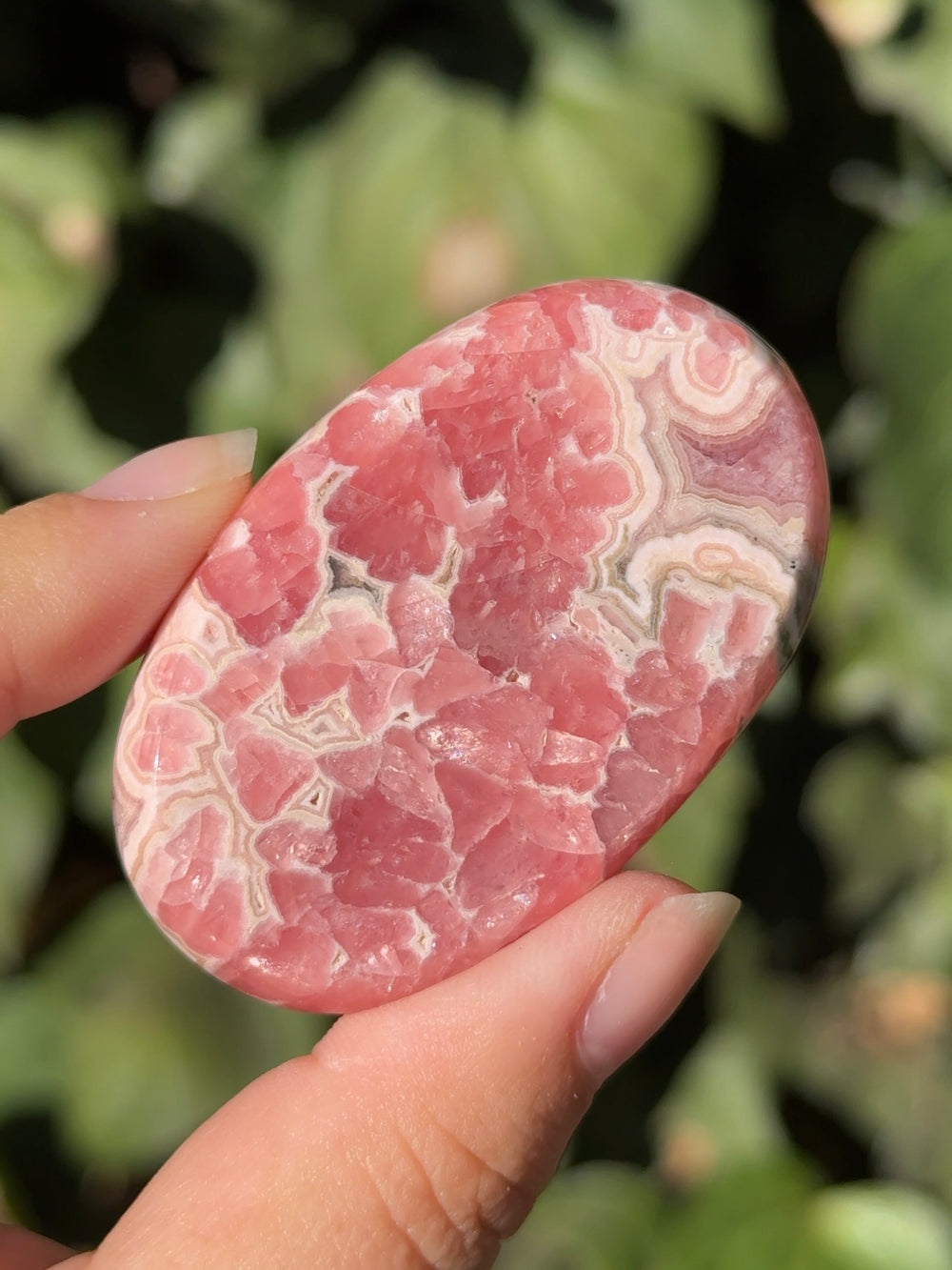 Rhodochrosite Palm Stone
