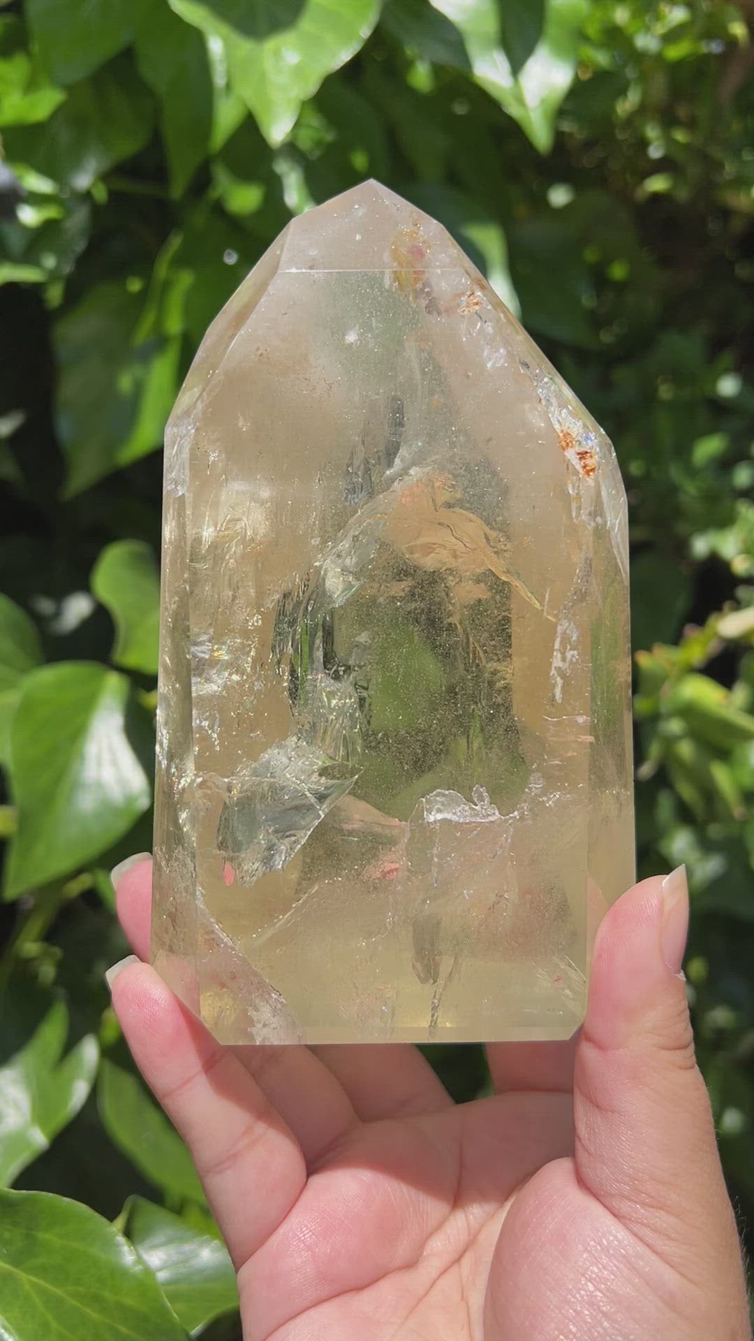 
                  
                    Load and play video in Gallery viewer, Large Citrine Tower with Hematite
                  
                